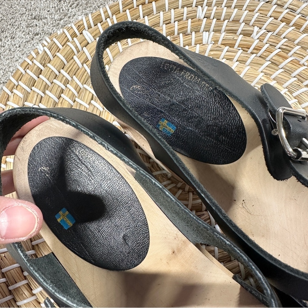 Lotta from Stockholm Women’s Highwood Mary Jane Leather Clogs in Black EU 42 - Picture 15 of 15